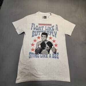 Muhammad Ali Shirt Mens S Gray Short Sleeve Graphic Crew Neck Boxing